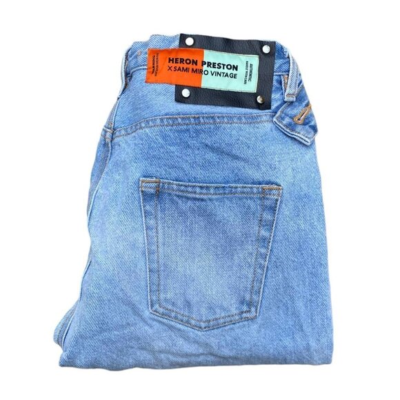 Heron Preston X Sami Miro Double Waistband Jeans Size 27 - Picture 1 of 8